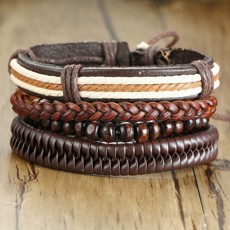 Vintage Braided Leather Bracelets