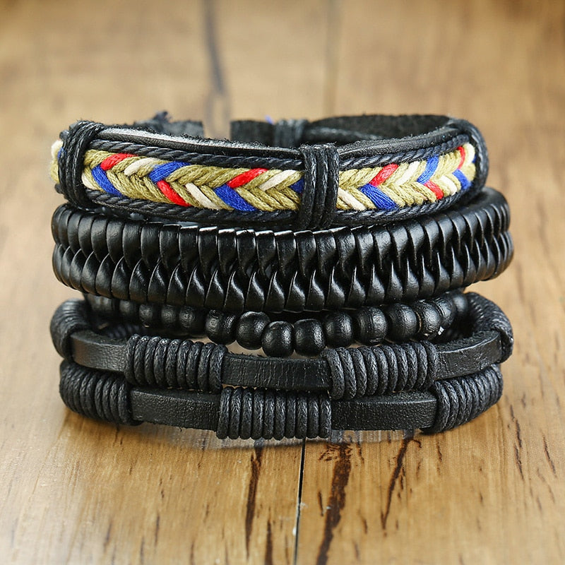 Vintage Braided Leather Bracelets